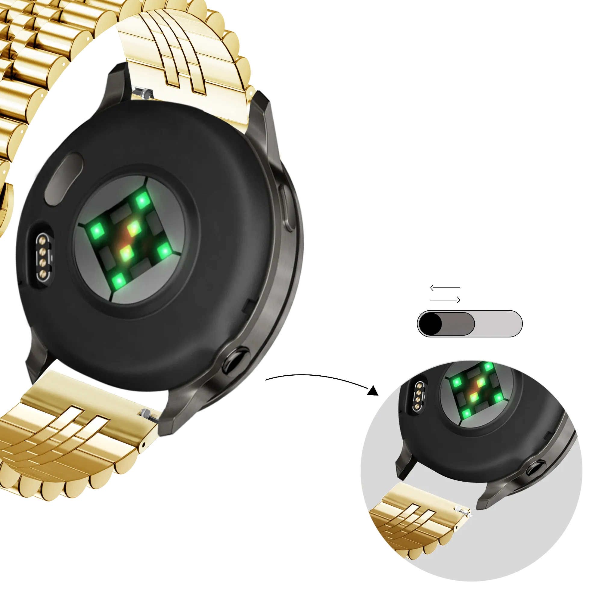 Bandz Garmin Venu 4 - 41mm Stahlarmband 'Jubilee' (Gold)