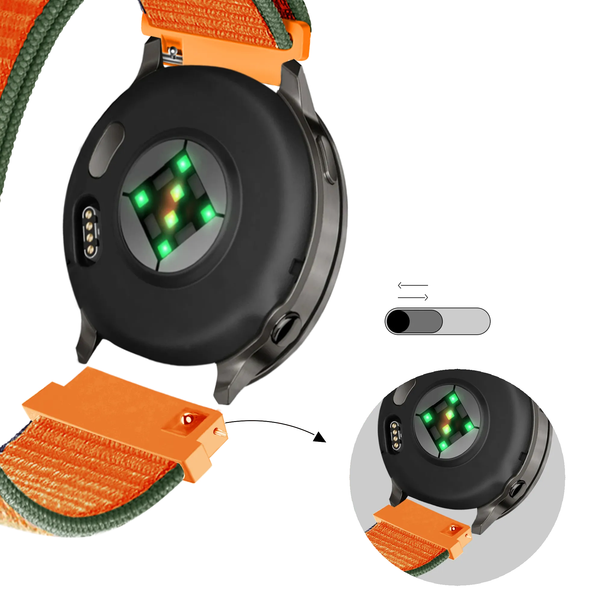 Bandz Garmin Venu 2s Nylon Loop Armband (Kumquat)