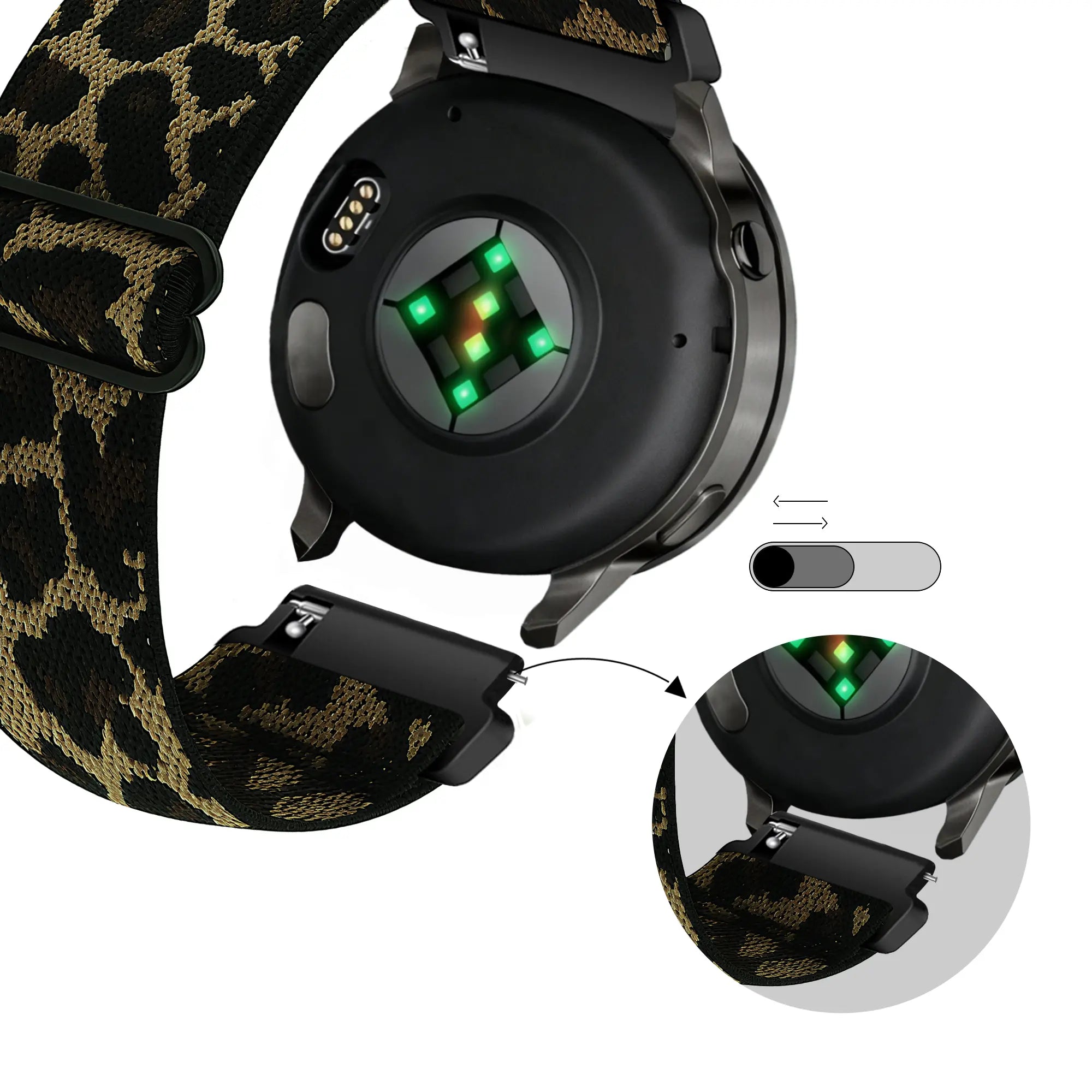 Bandz Huawei Watch GT 2 - 42mm Elastisches Nylonband ('Leopard')
