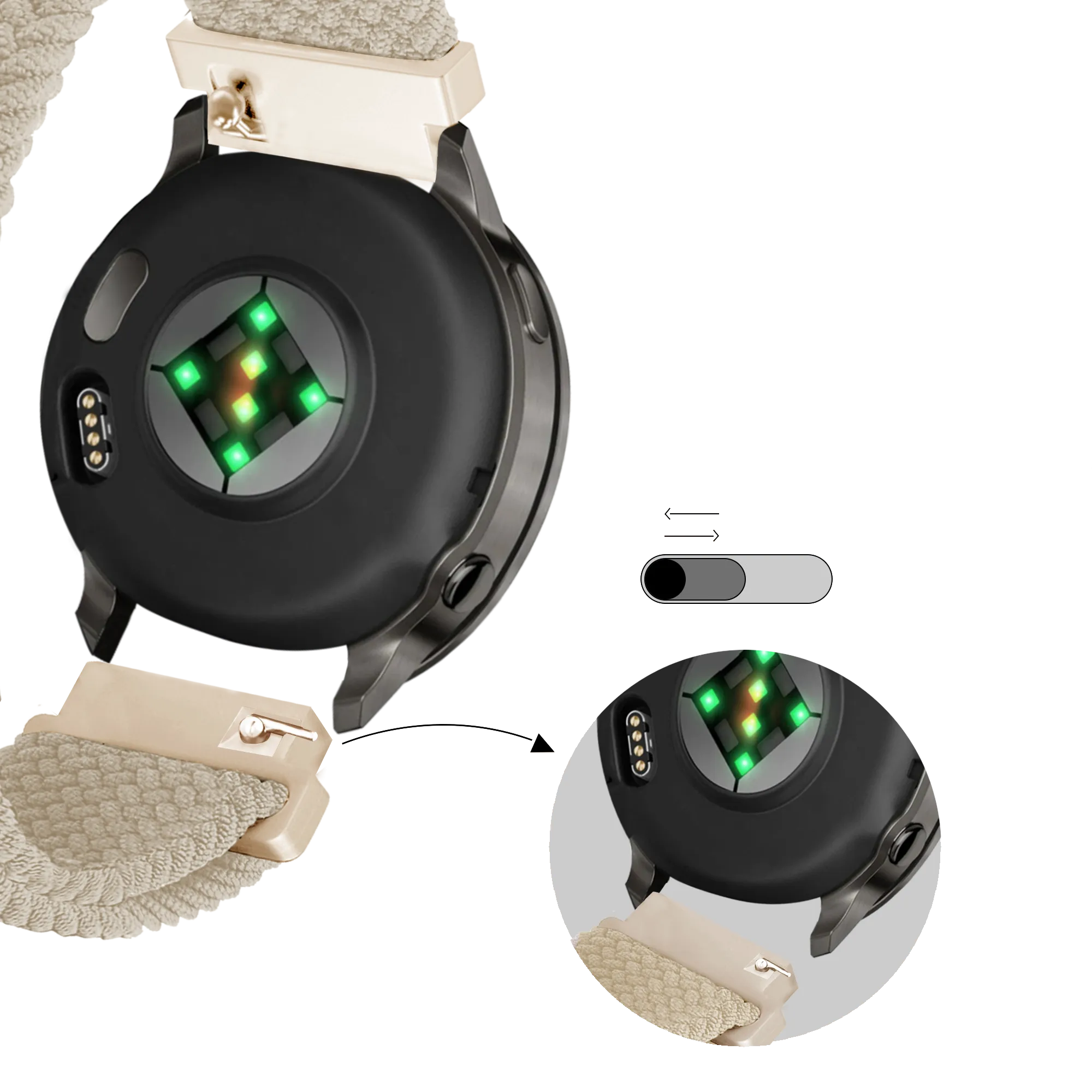 Bandz Garmin Venu 3s Verstellbares Geflochtenes Armband (Polarstern)