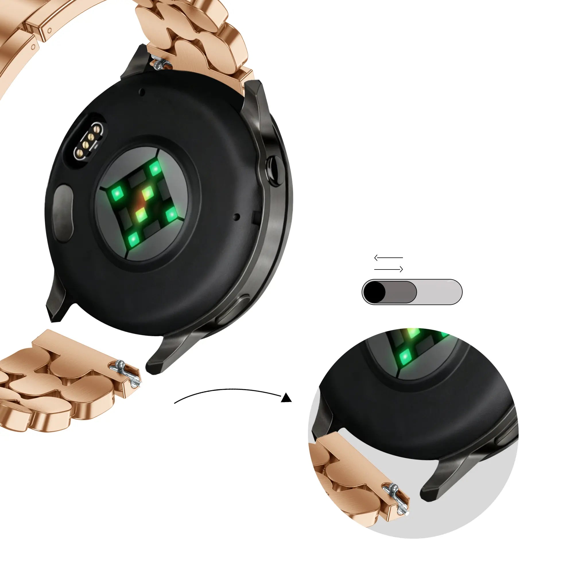 Bandz Zenwatch Venice Pro Steel Strap 'Oval' (Rose Gold)