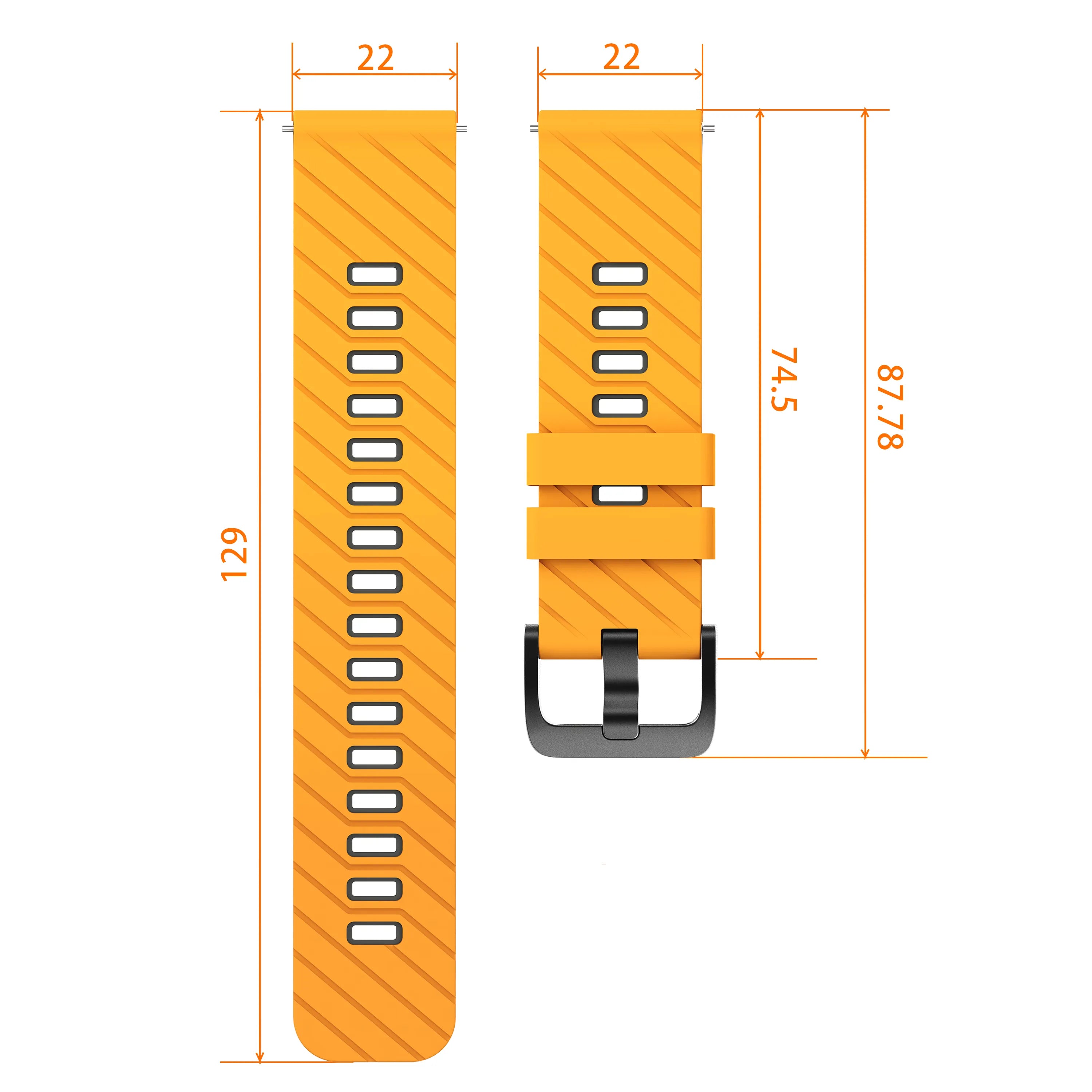 Samsung Galaxy Watch 3 45mm Twill Sport Strap (Dark Yellow/Grey)