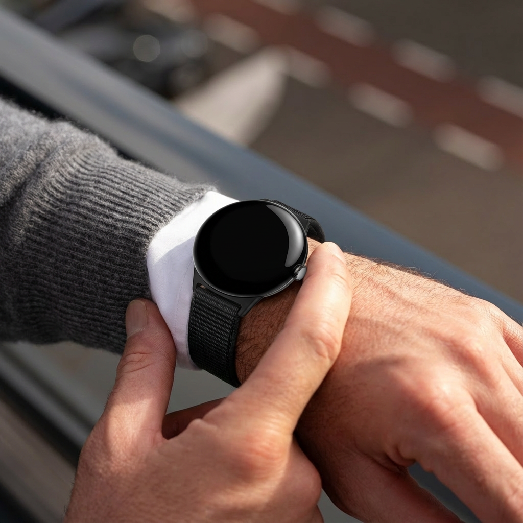 Google Pixel Watch 3 - 45mm Nylonarmband (Schwarz)