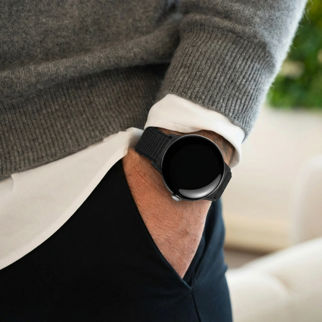 Google Pixel Watch 3 - 45mm Nylonarmband (Schwarz)