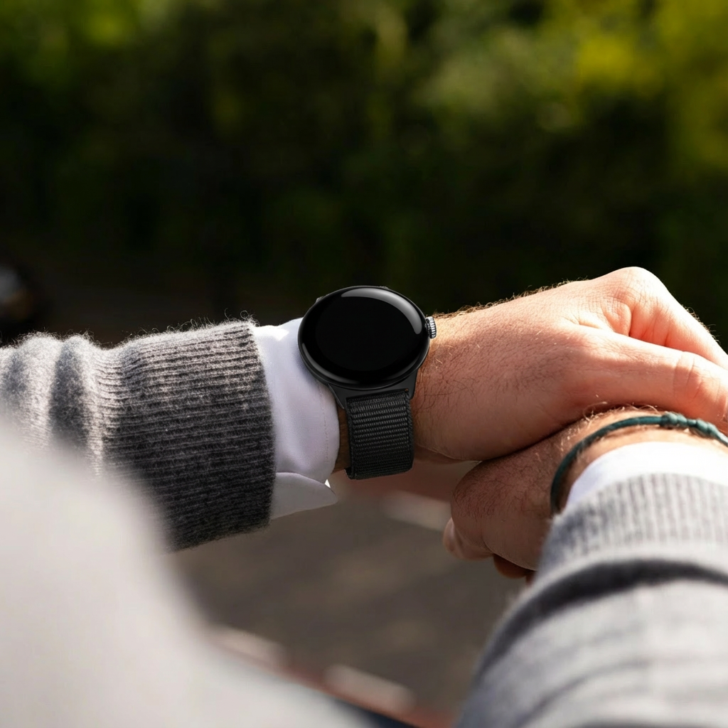 Google Pixel Watch 3 - 45mm Nylonarmband (Schwarz)