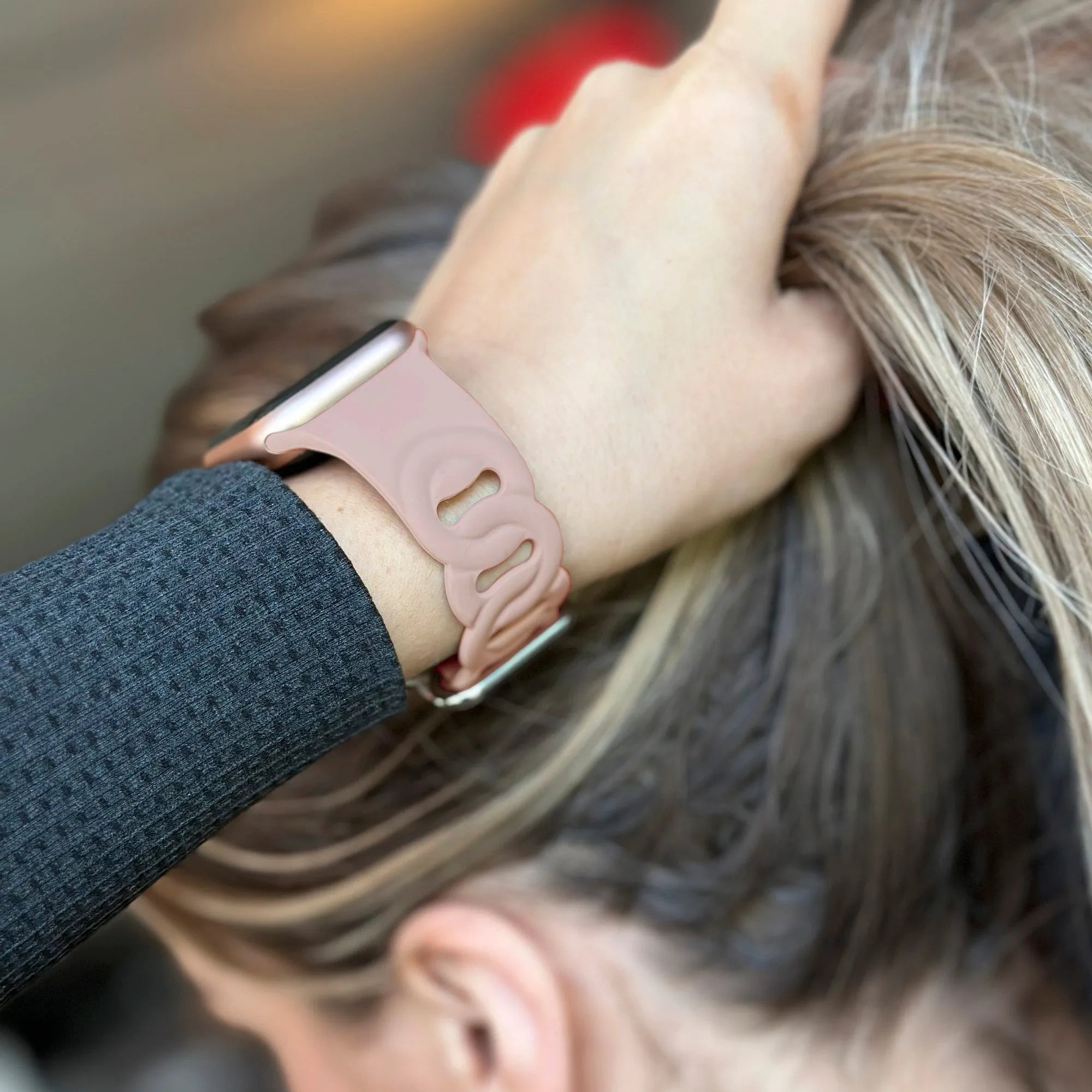 Apple Watch Silikon Kettenarmband (Rosa)