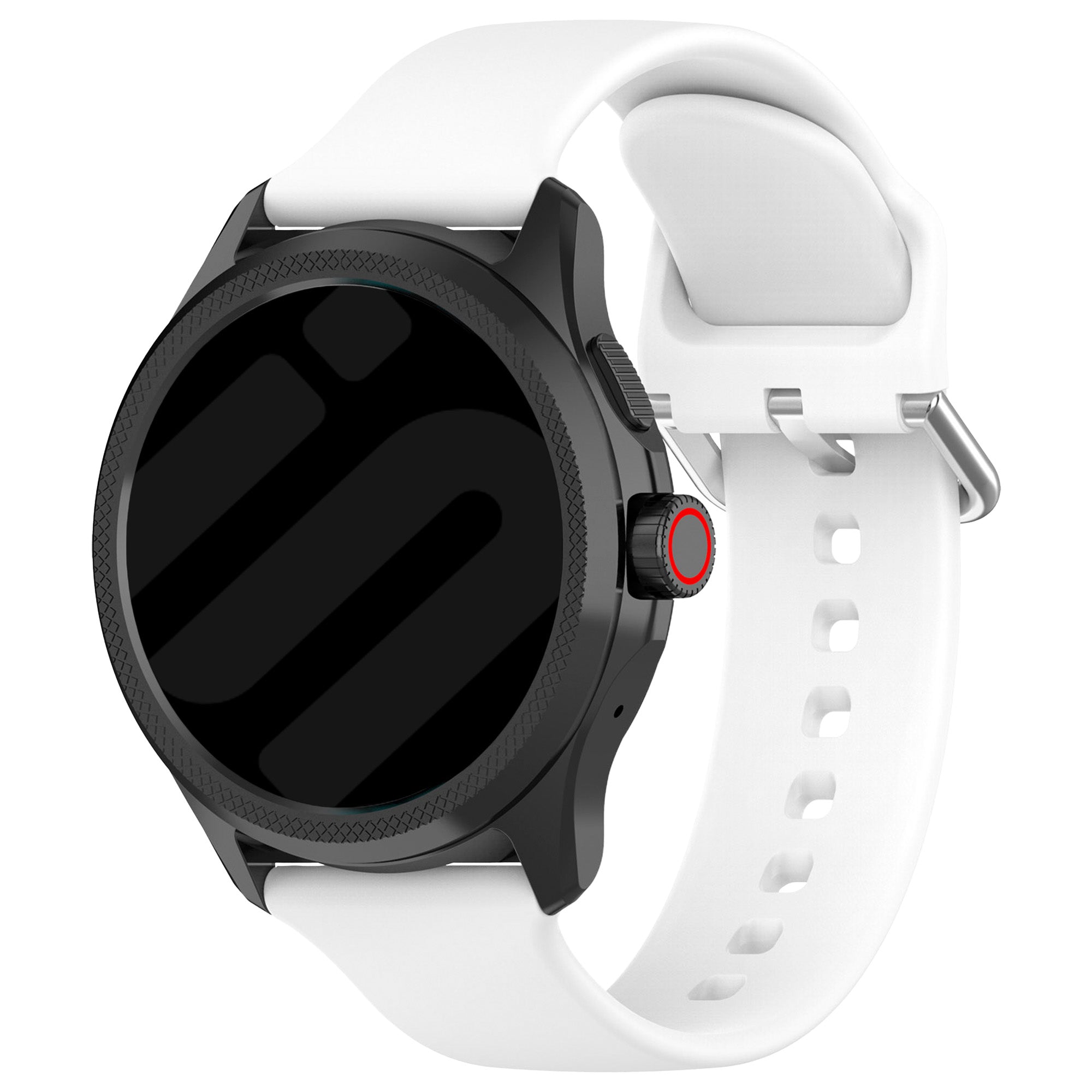 Universal 24mm Silicone Buckle Strap (White)