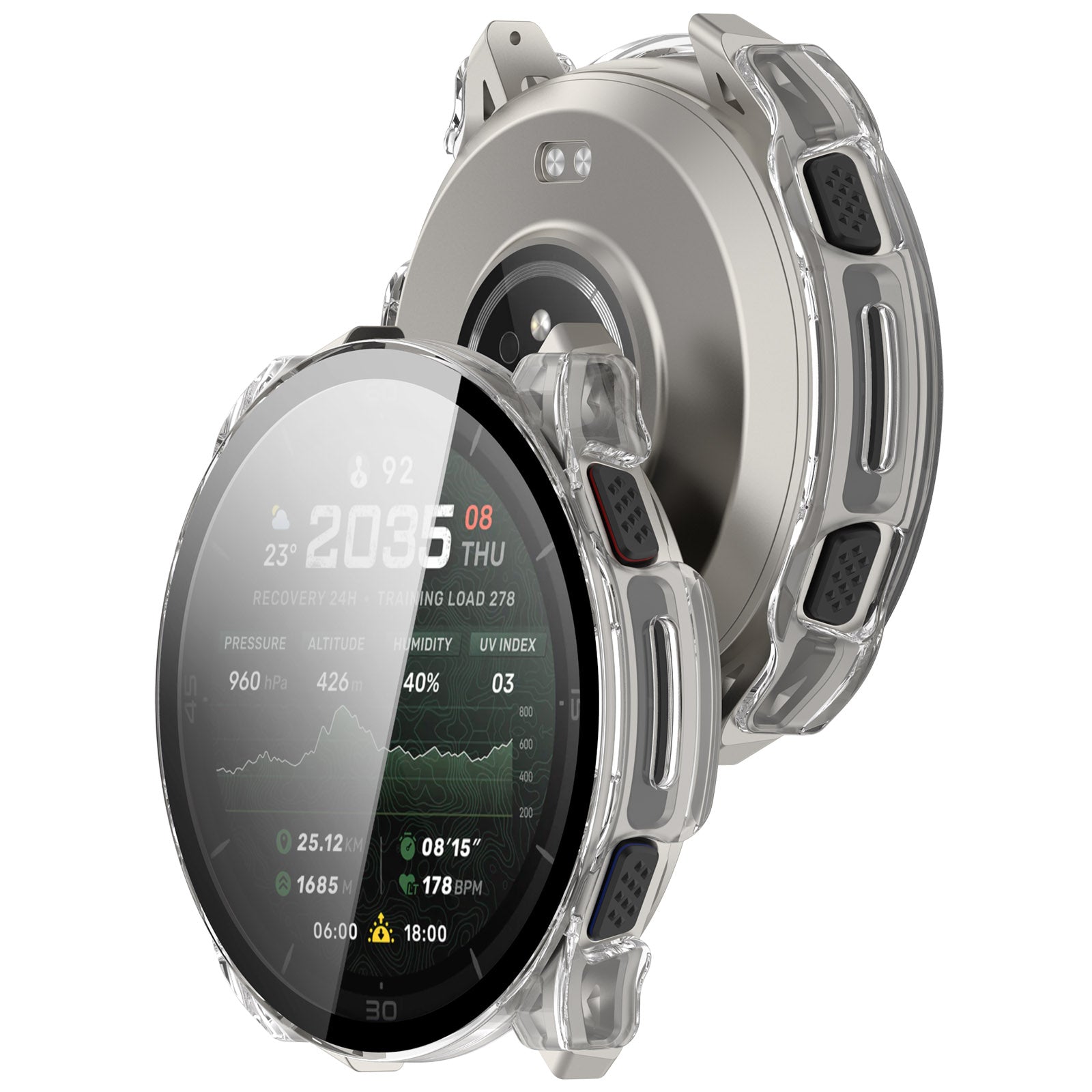 Amazfit Cheetah 2 Ultra PC-Hülle mit Glas (Transparent)