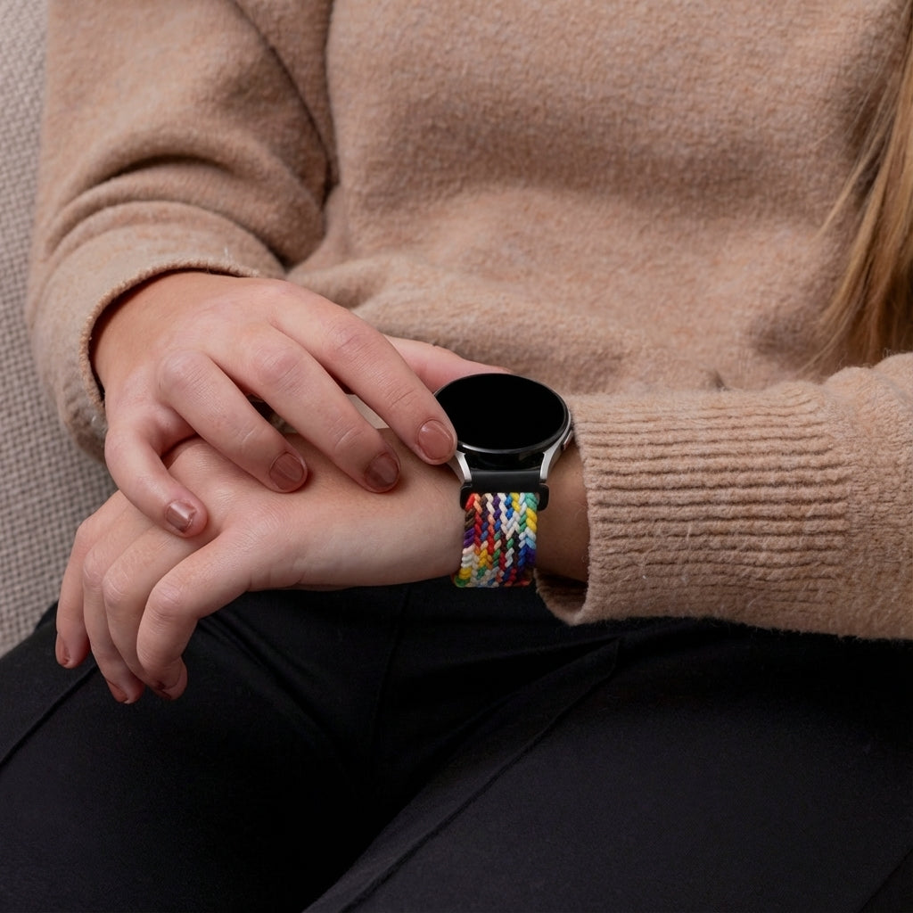 Garmin Venu 3s Geflochtenes Armband mit P-Schließe (Regenbogen)