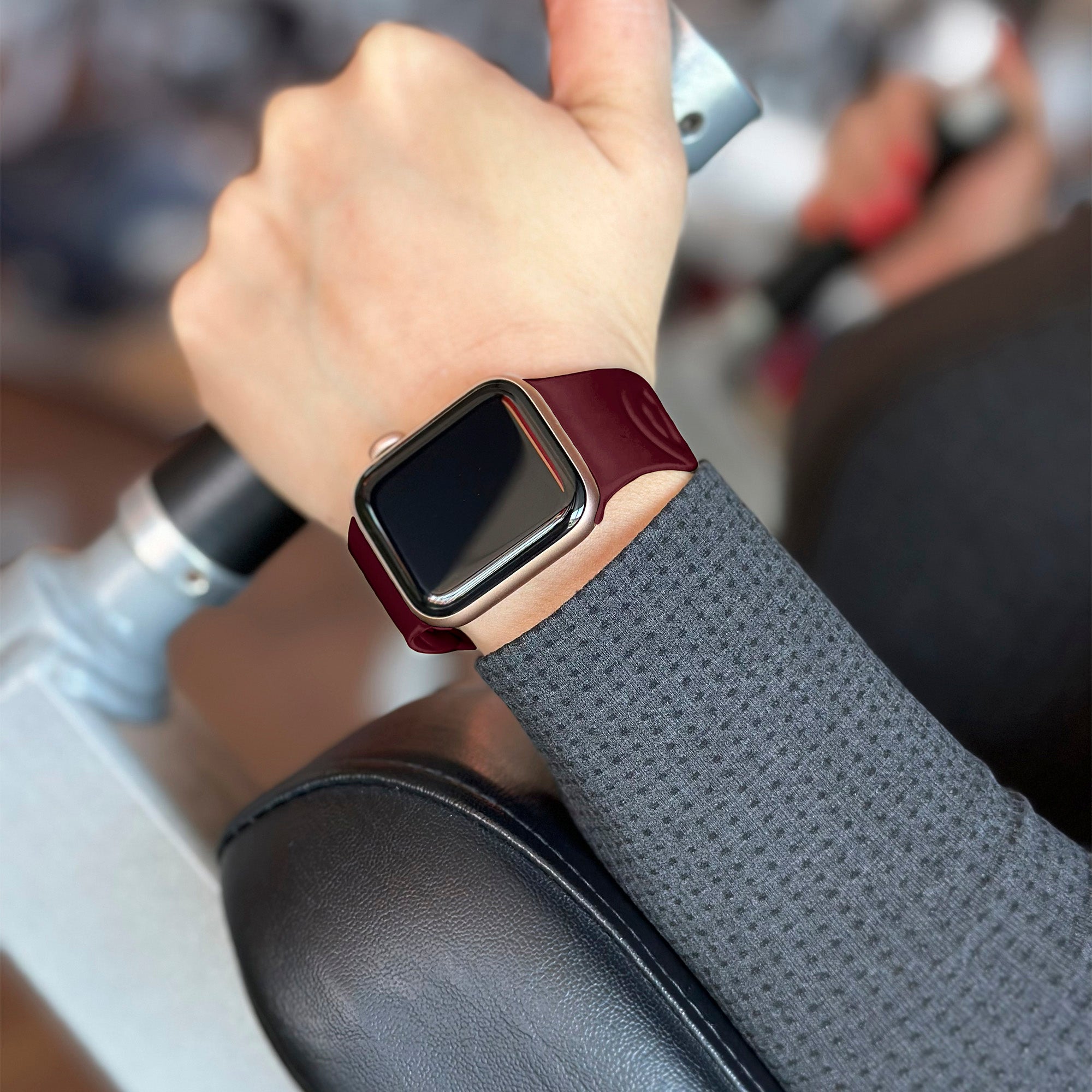 Apple Watch Silikon Kettenarmband (Weinrot)