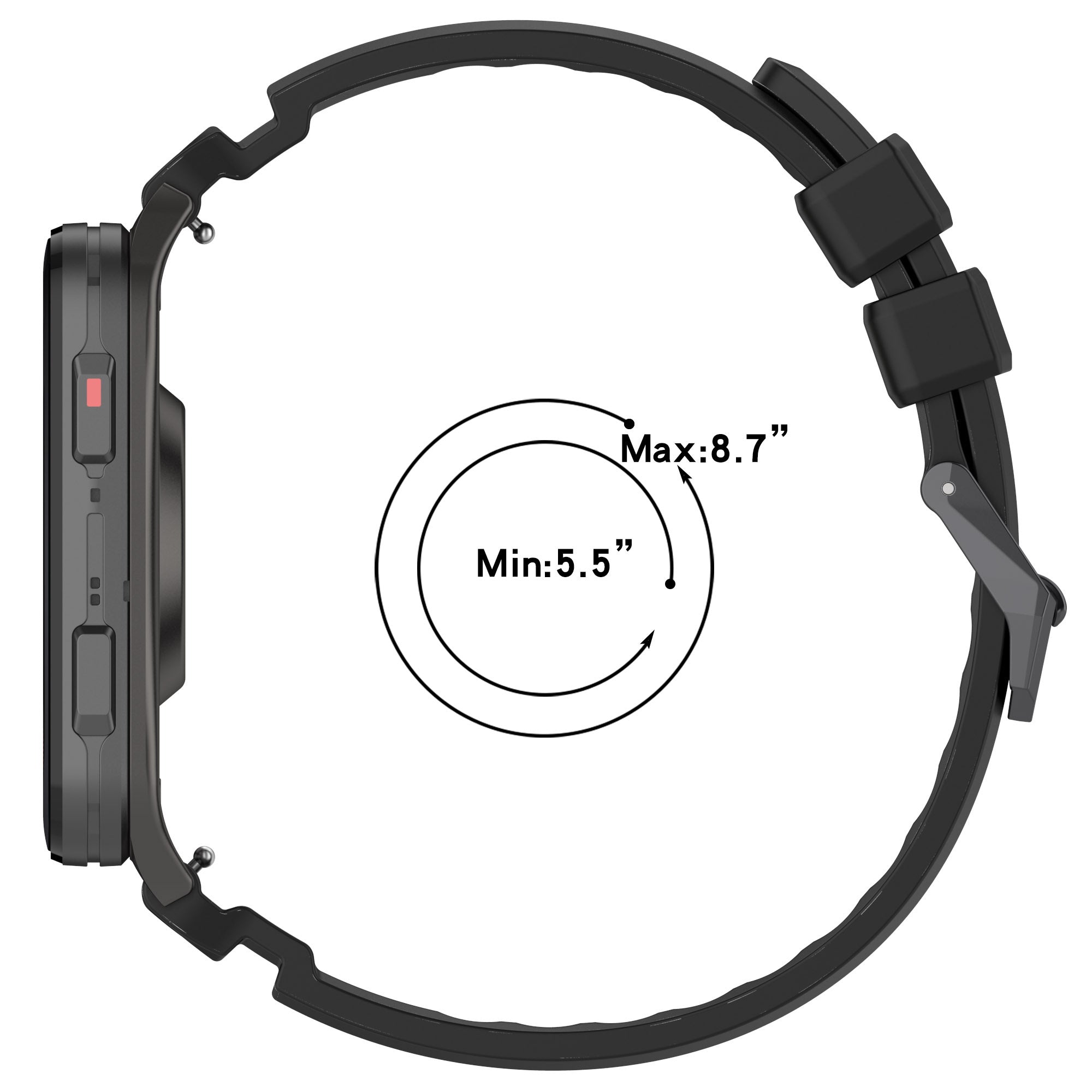 Coros Apex 4 - 46mm Silikonarmband (Schwarz)