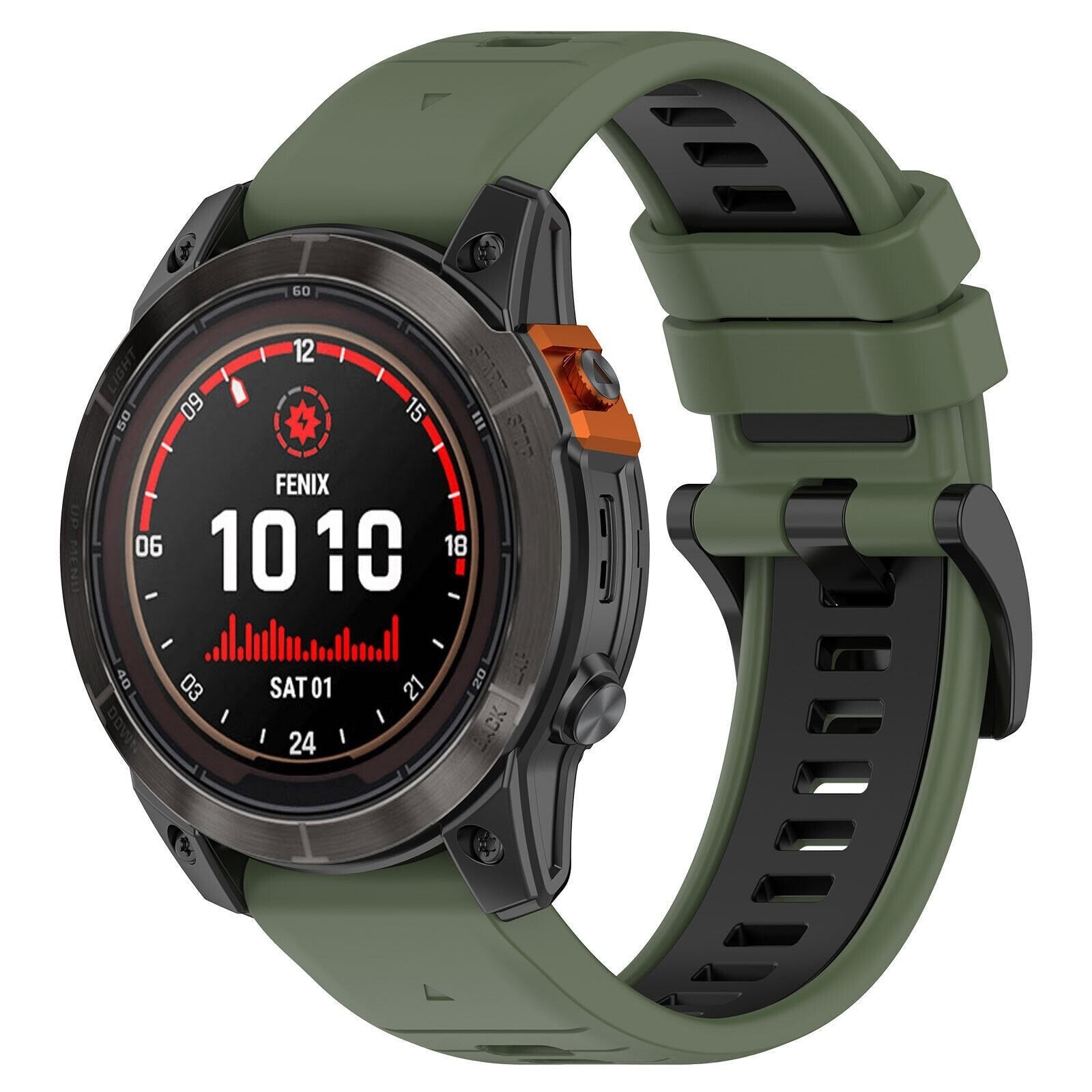 Garmin Quatix 8 - 47mm Sportarmband mit Schnalle (Olivgrün/Schwarz)