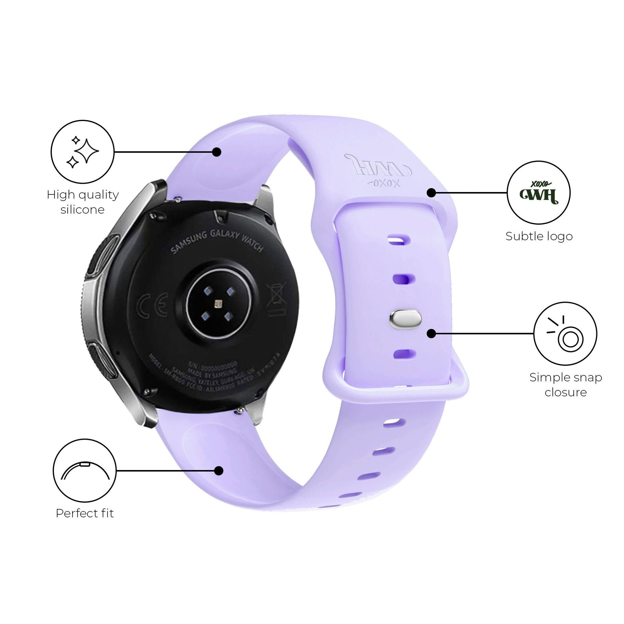 xoxo Wildhearts Huawei Watch GT 3 46mm Silicone Strap (Lilac)