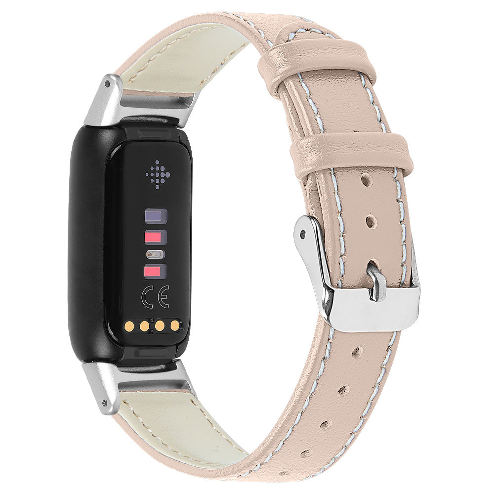 Fitbit Luxe modernes Leder-Armband (beige-rosominar)