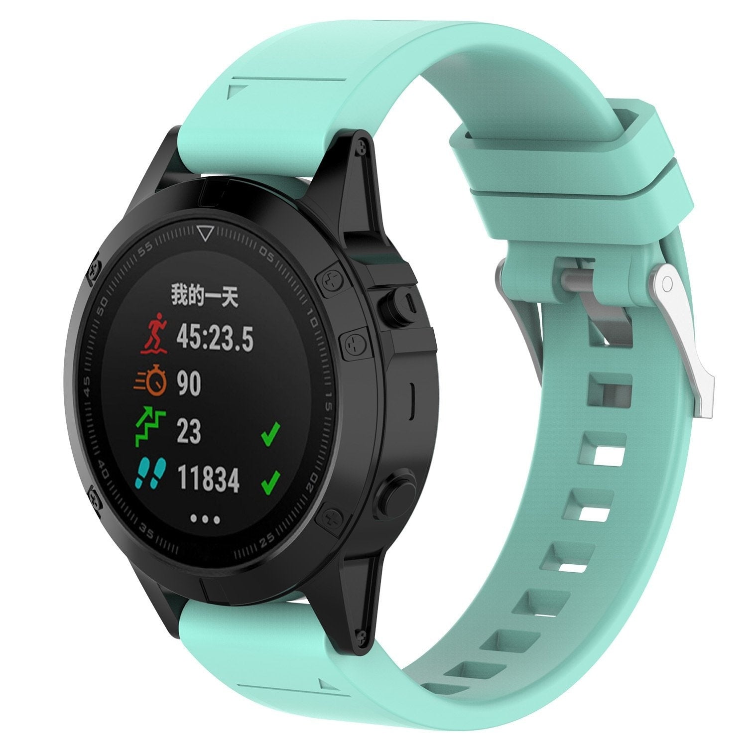 Garmin Fenix 8 Pro - 47mm Glänzendes Silikonarmband (Türkis)