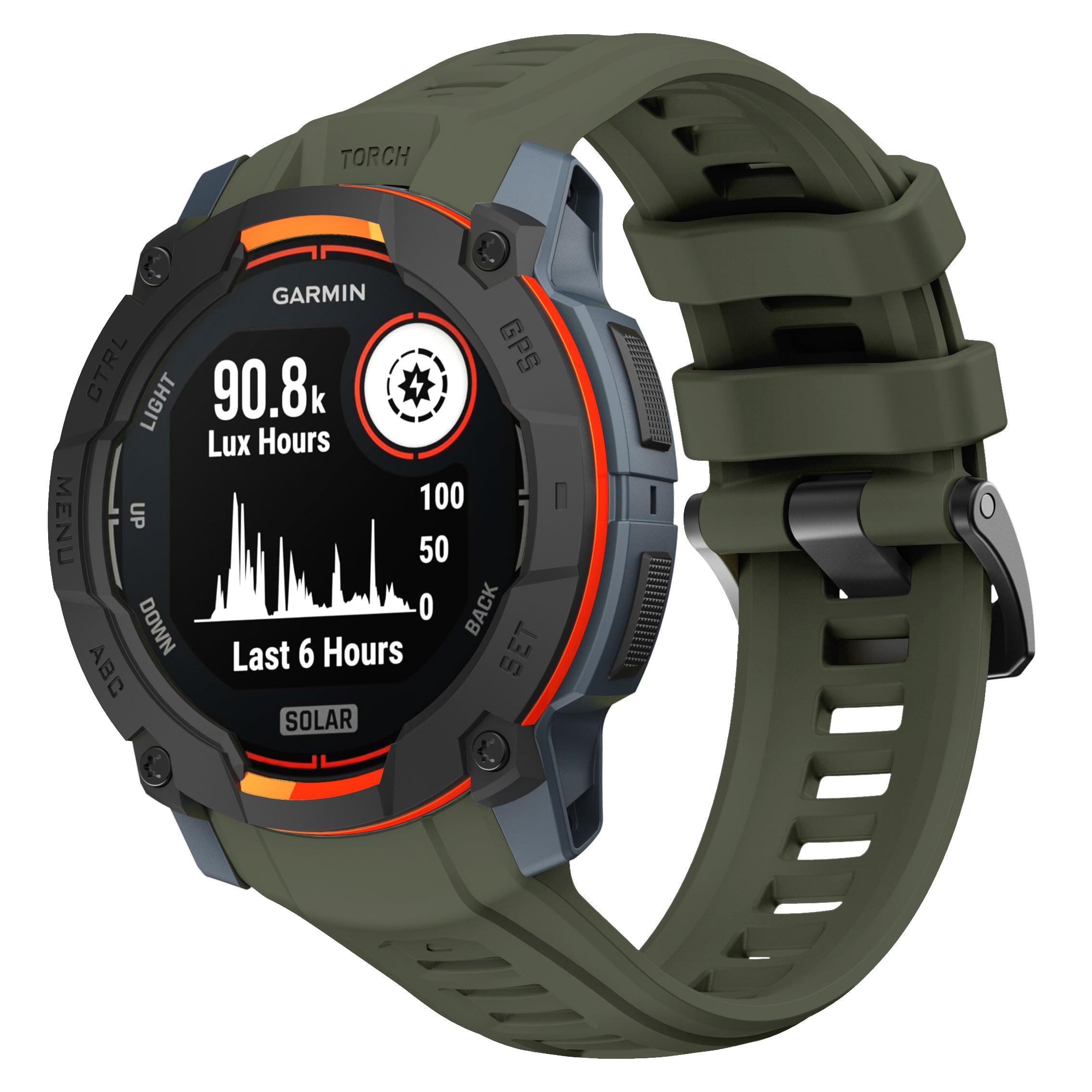 Garmin Instinct 3 - 50mm Silikonarmband 'Perfect Fit' (Armeegrün)