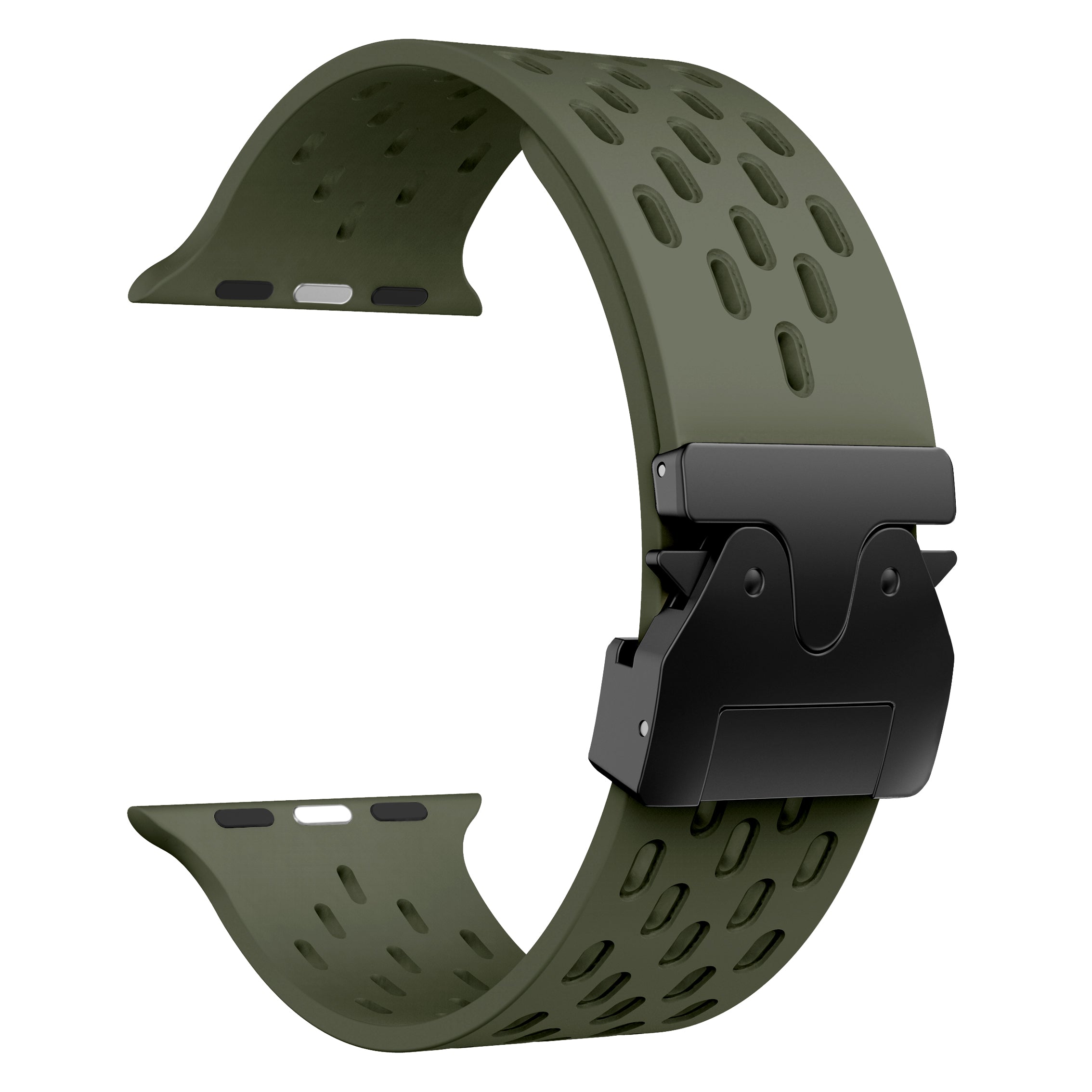 Apple Watch Silikonarmband mit P-Schnalle (Armeegrün)