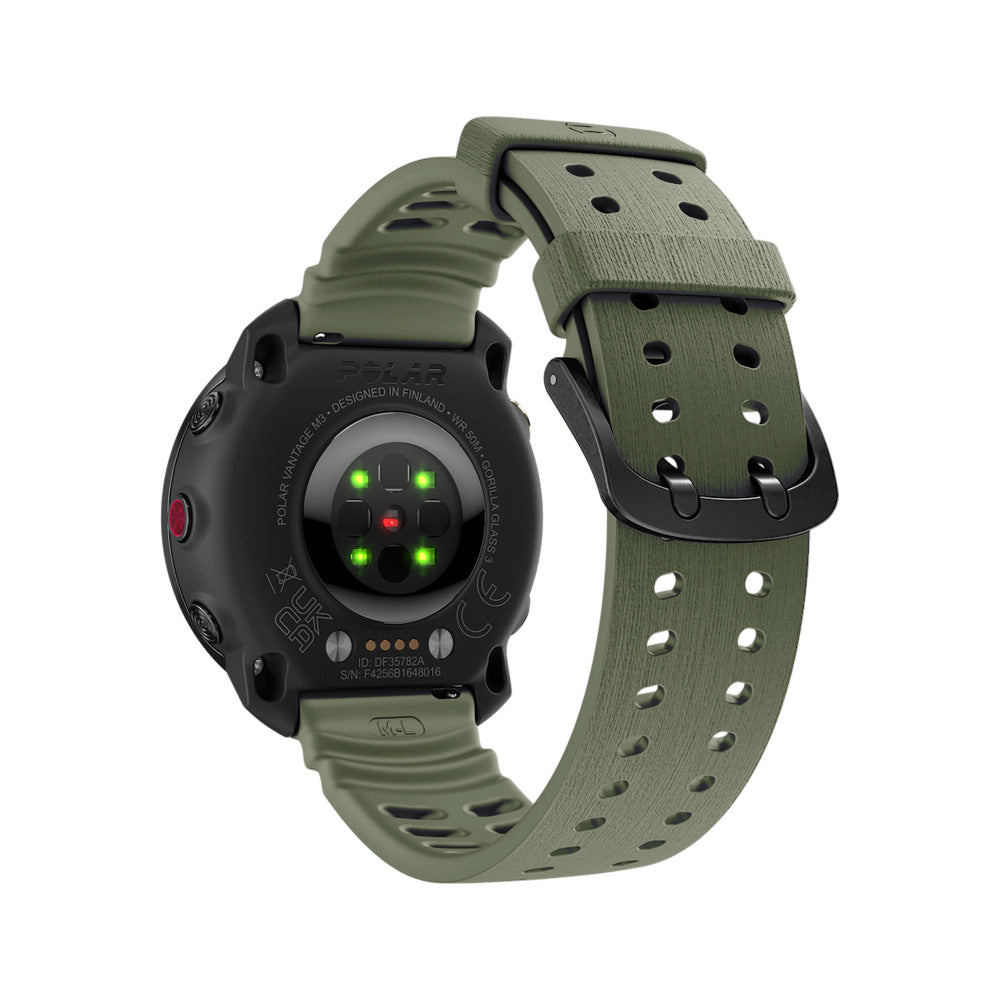 Polar Grit X2 Pro Silicone Grain Strap (Army Green)