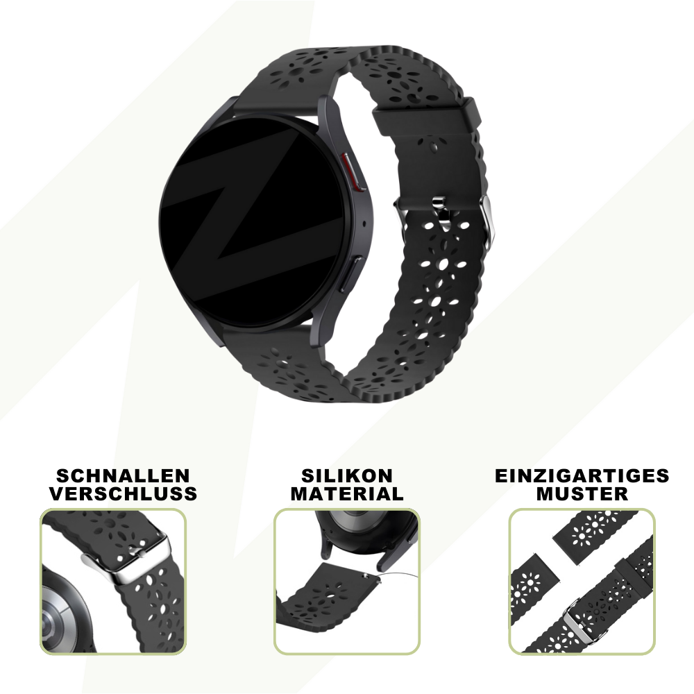 Bandz Coros Pace 2 Silikonarmband mit Muster (Schwarz)