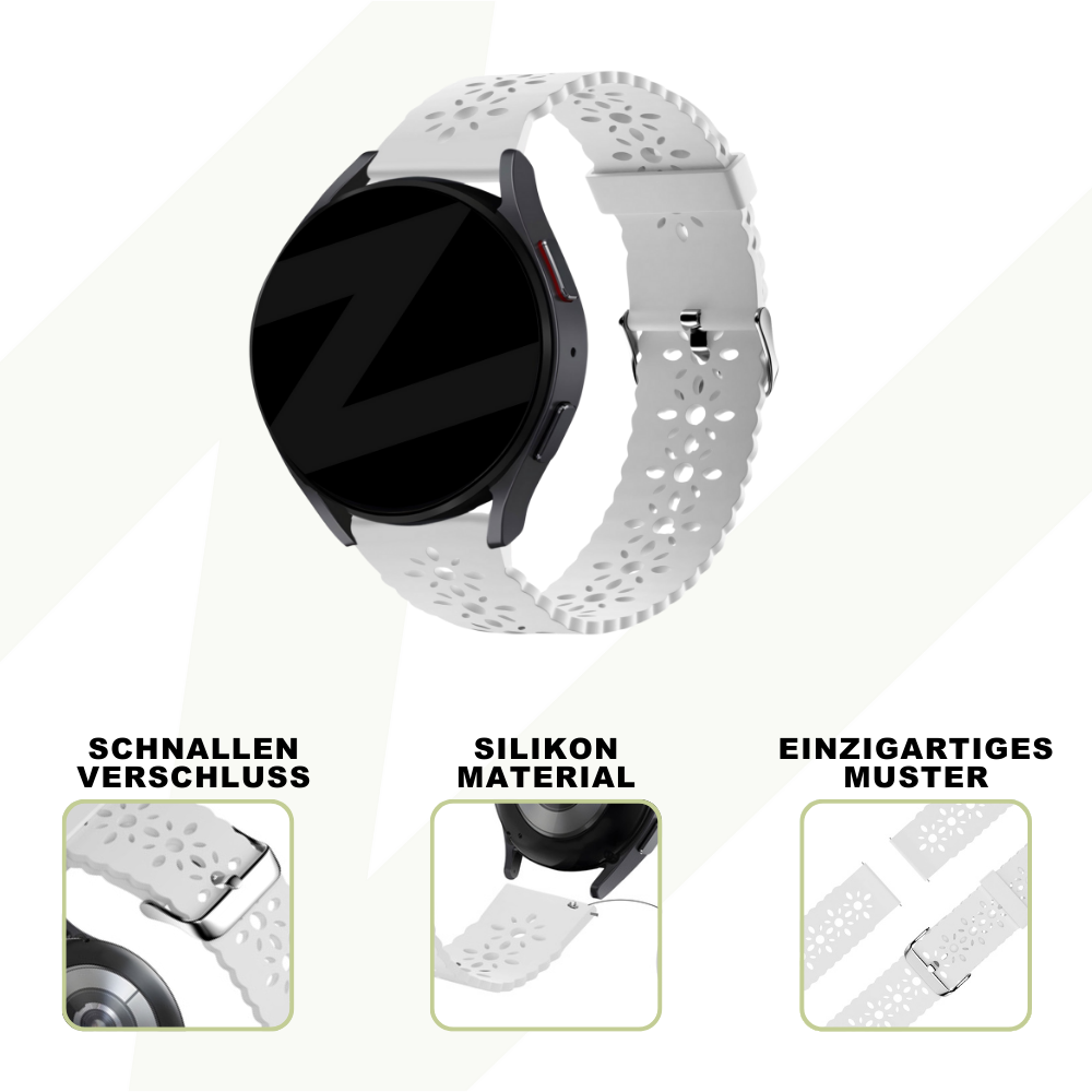 Bandz Coros Apex 42mm Silikonarmband mit Muster (Weiß)