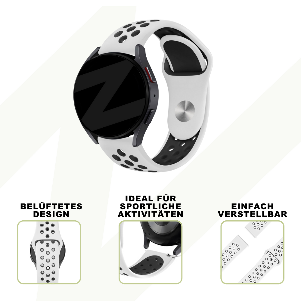 Bandz Coros Apex 42mm Sport Strap 'Deluxe' (White/Black)