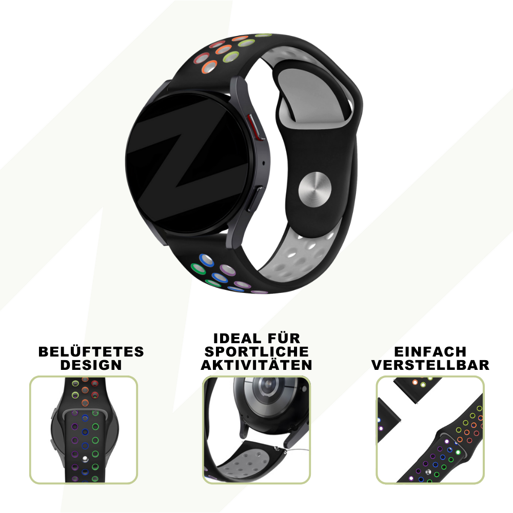 Bandz Coros Pace 2 Sportarmband 'Deluxe' (Schwarz/Regenbogen)