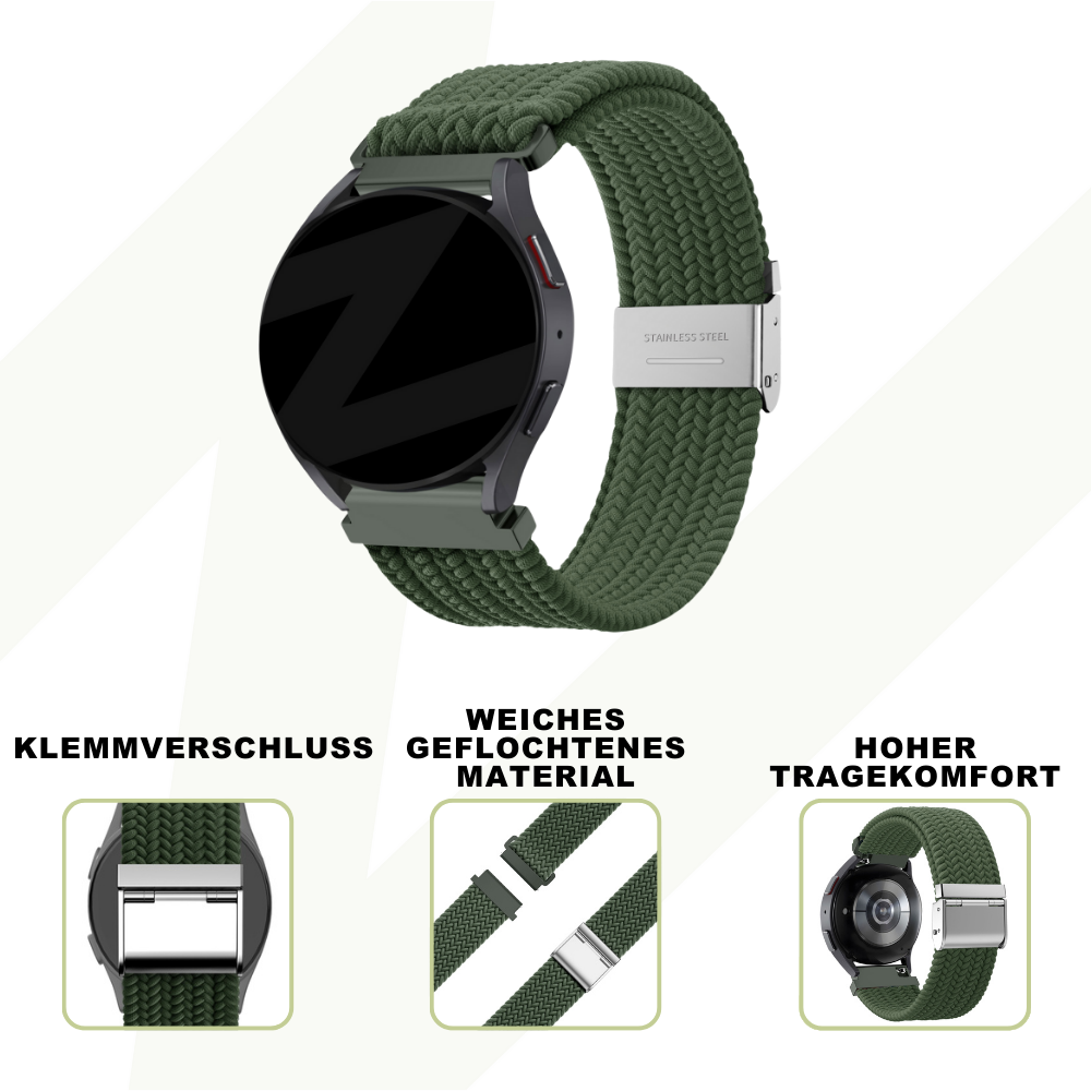 Bandz Coros Apex 42mm geflochtenes Nylonarmband (Olivgrün)