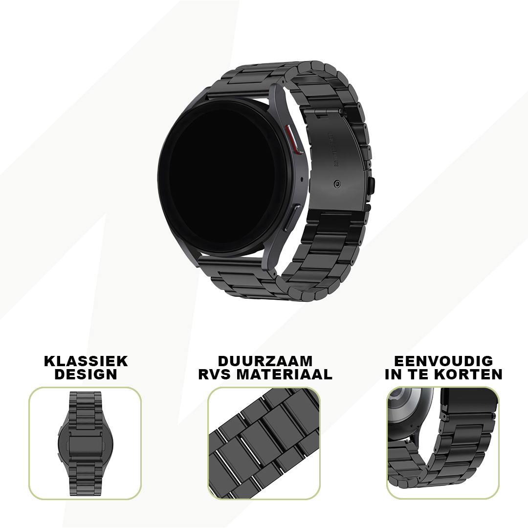 Bandz Garmin Approach S44 Stahlarmband 'Classic' (Schwarz)
