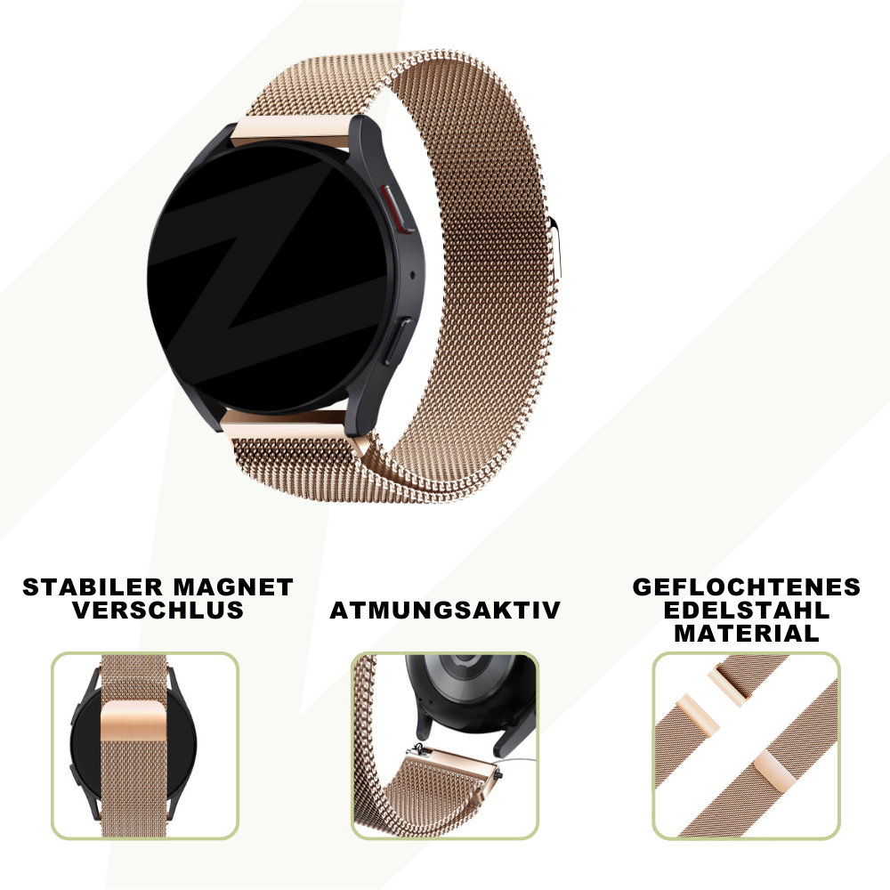 Bandz Coros Pace 2 Milanese Loop Strap (Rose Gold)