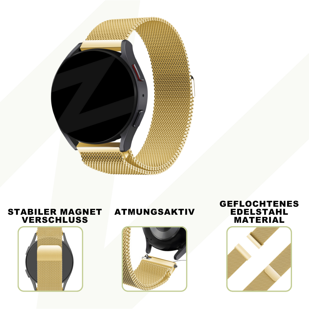 Bandz Coros Apex 42mm Milanese Loop Armband (Gold)