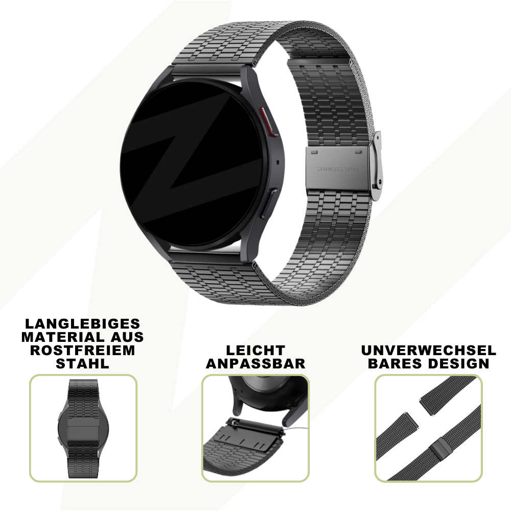 Bandz Oppo Watch X2 verstellbares Stahlarmband (Schwarz)