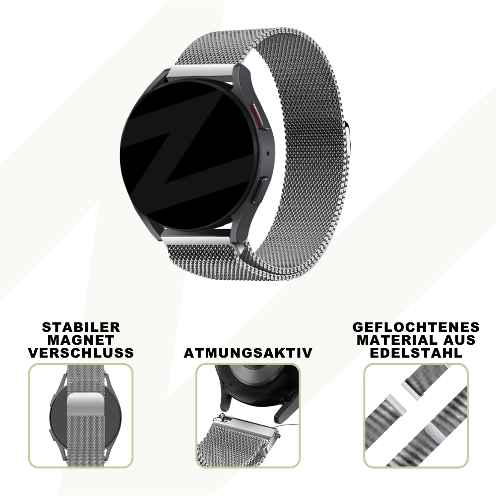Bandz Oppo Watch X2 Milanese Loop Armband (Silber)