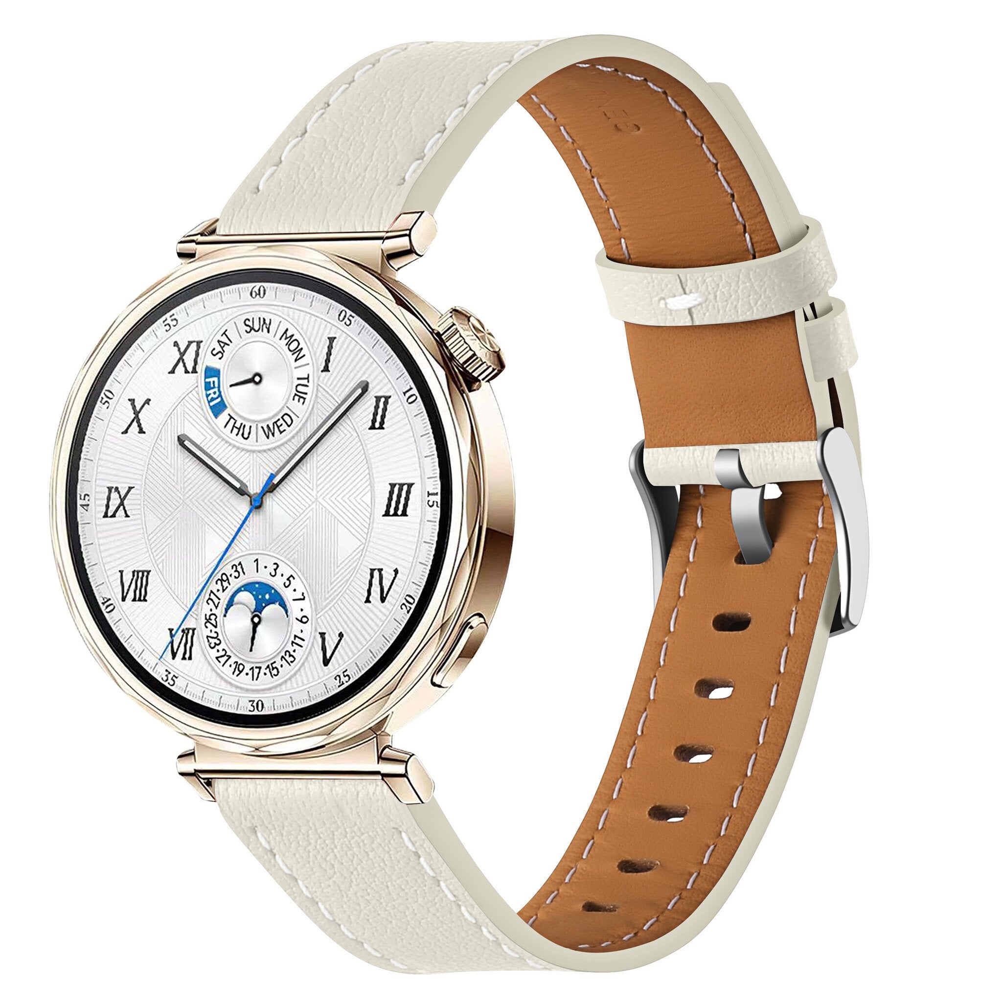 Huawei Watch GT 5 - 41mm 'One Push' Lederarmband (Beige)