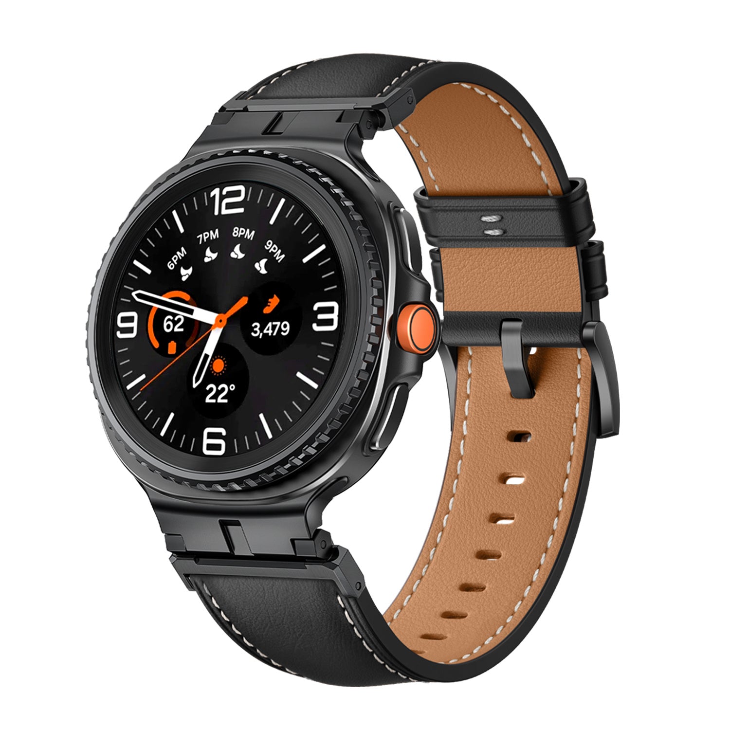 Samsung Galaxy Watch 8 - 40mm Premium Lederarmband (Schwarz)