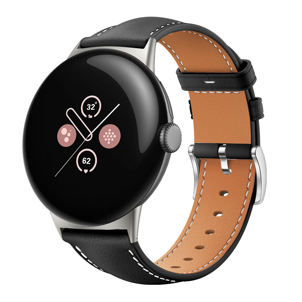 Google Pixel Watch 4 - 45mm Lederarmband (Schwarz)