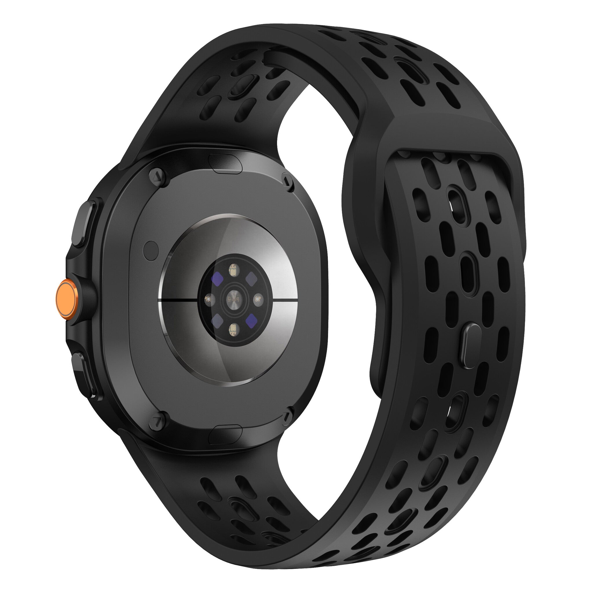 Samsung Galaxy Watch 8 - 40mm Silikonarmband mit Löchern (Schwarz)