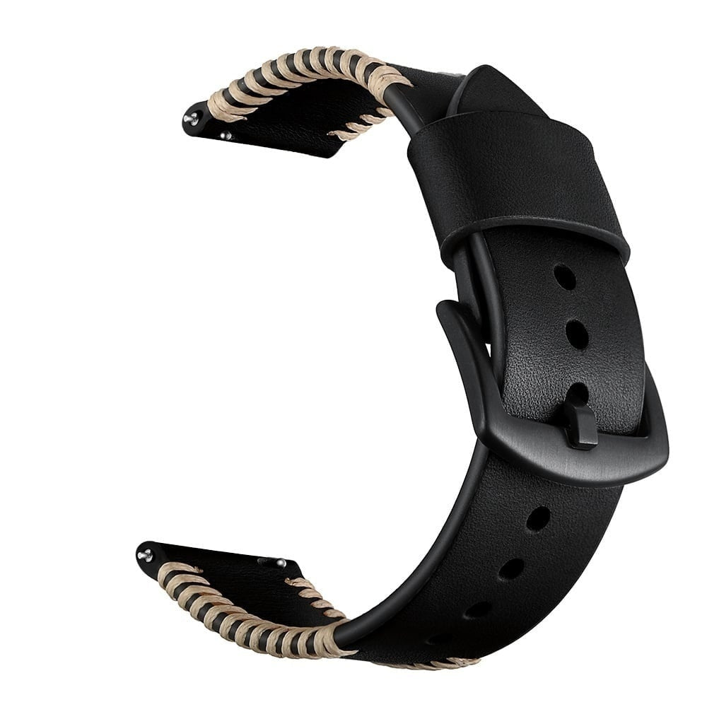 Oppo Watch X2 Stitched Lederarmband (Schwarz)