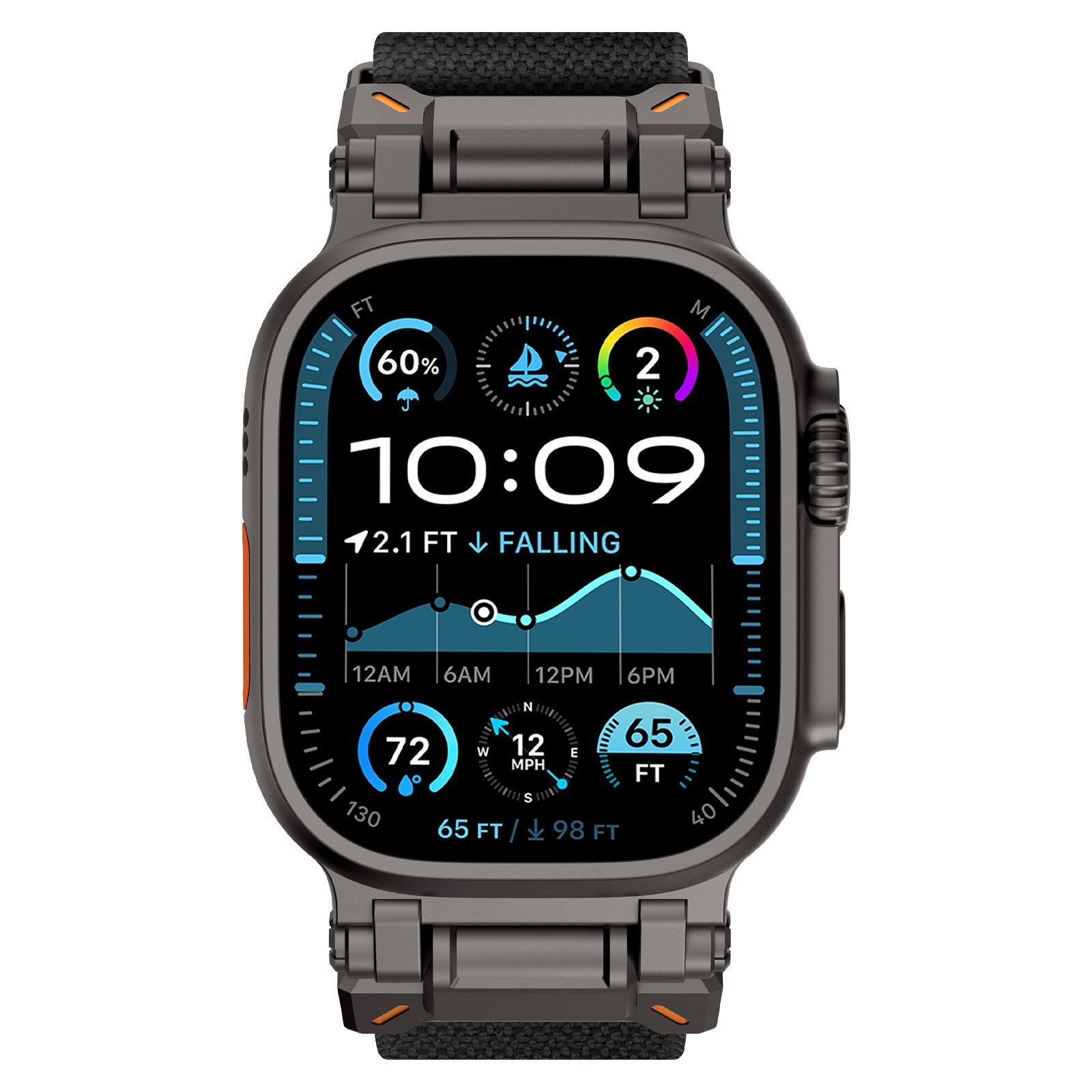 Apple Watch 'Explorer' Polyester Strap (Black with Black)