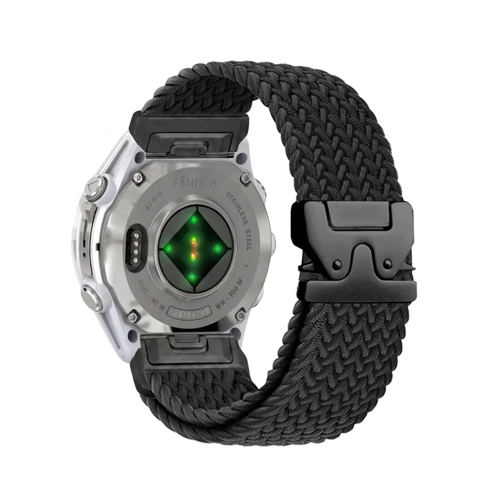 Garmin Approach S62 Geflochtenes Armband mit P-Schnalle (Schwarz mit Schwarz)