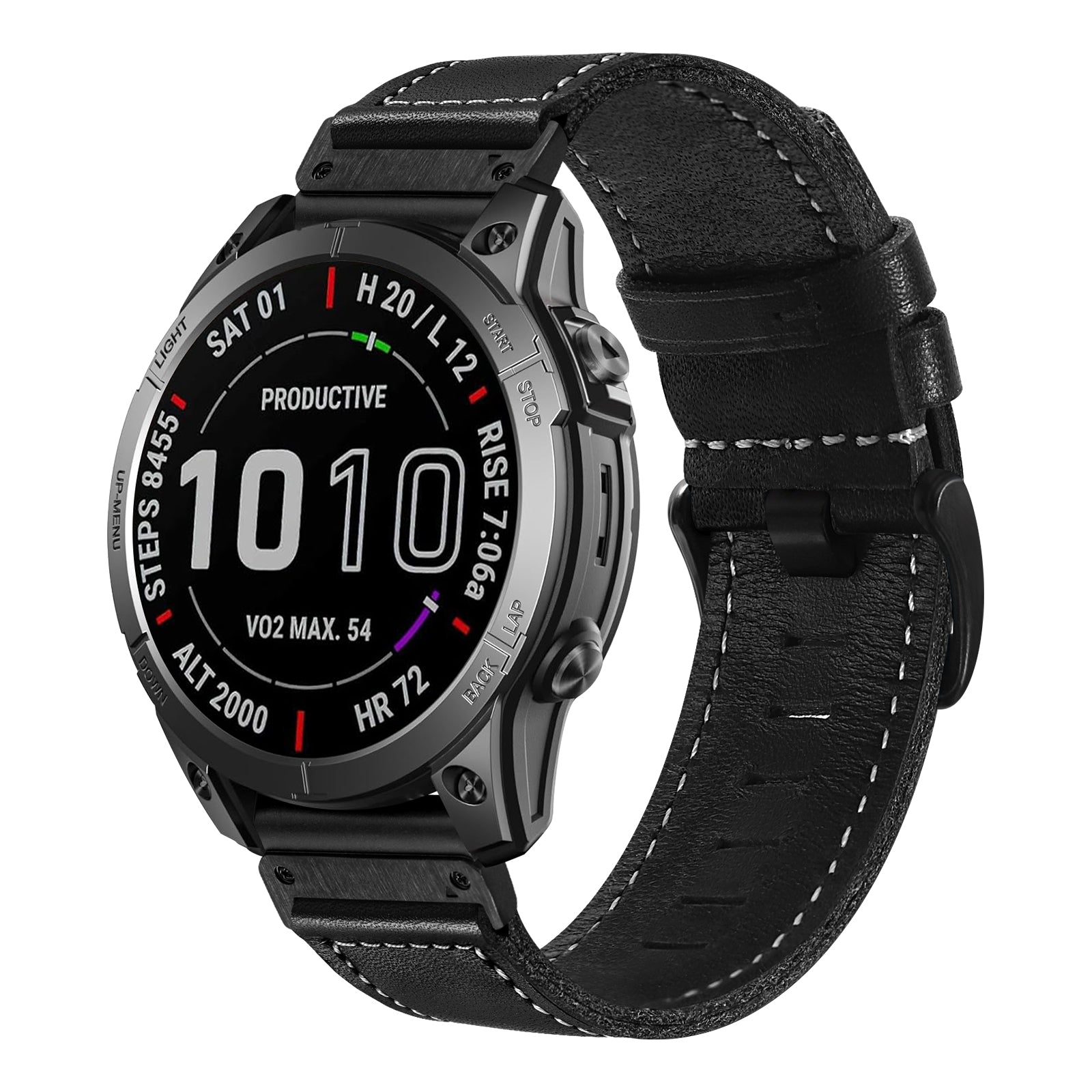 Garmin Fenix 7x Premium Leather Strap (Black)