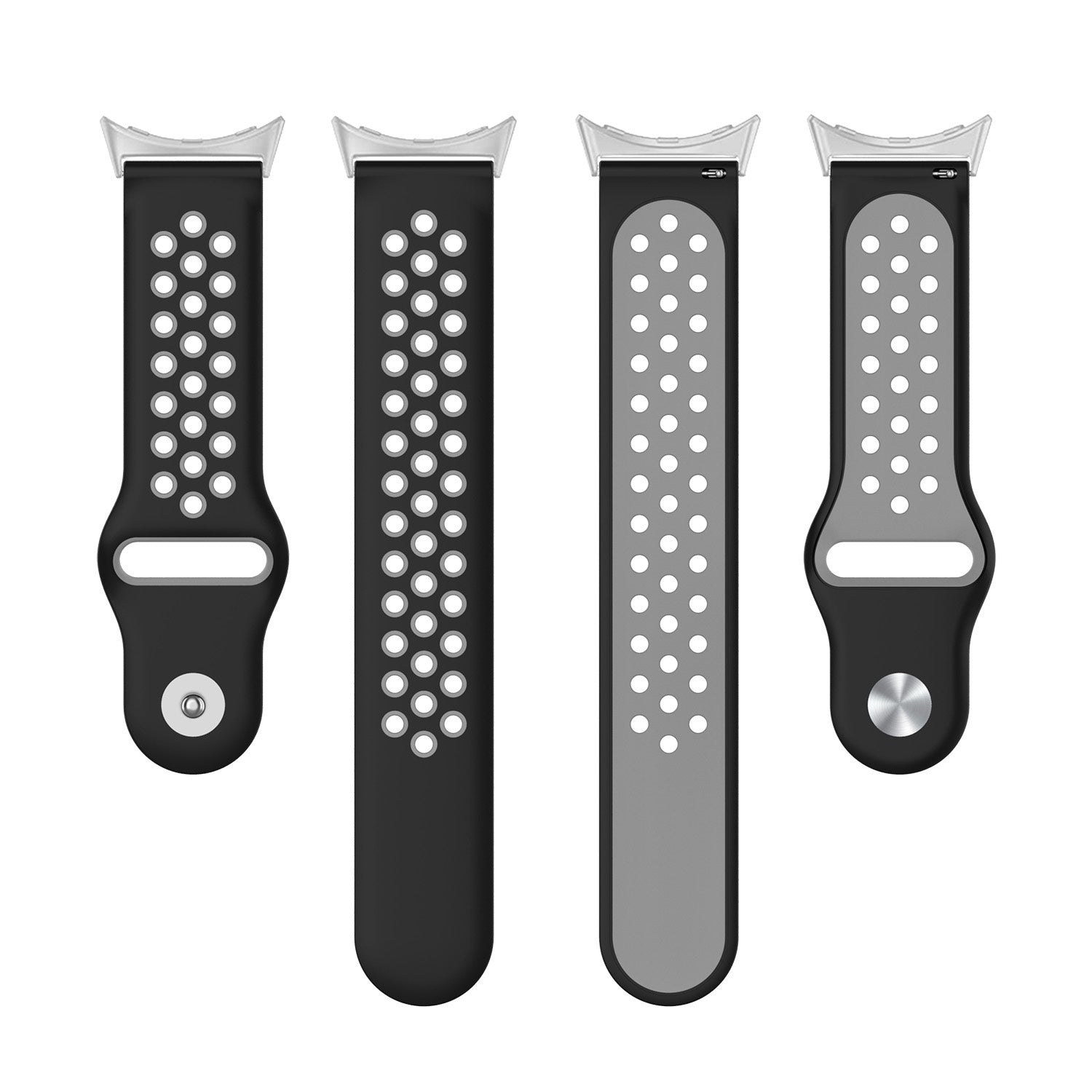 Google Pixel Watch 4 - 41mm Sportarmband (Schwarz/Grau)