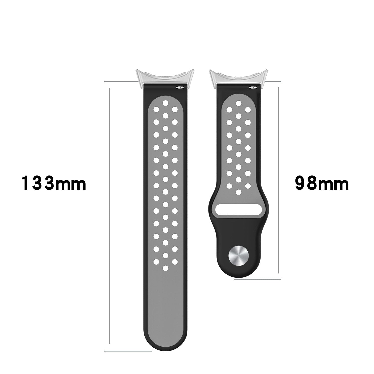 Google Pixel Watch 4 - 41mm Sportarmband (Schwarz/Grau)