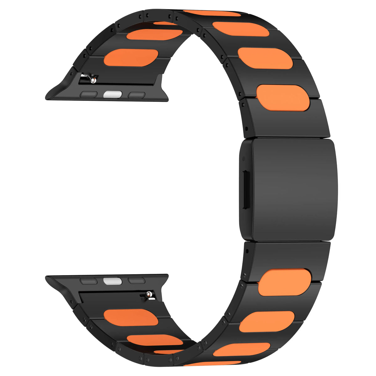Apple Watch Raffiniert Stahl-Hybridarmband (Schwarz/Orange)