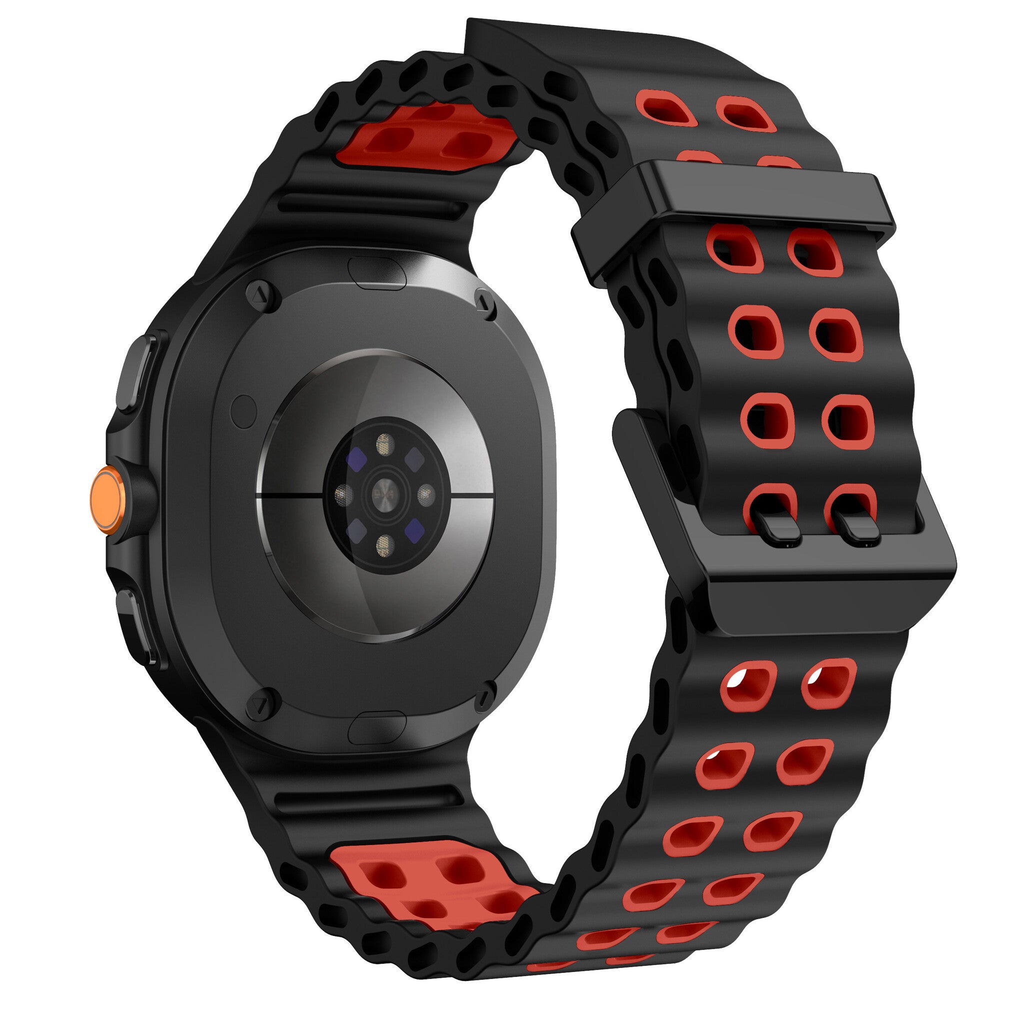 Samsung Galaxy Watch 8 - 44mm Ocean Armband (Schwarz/Rot)