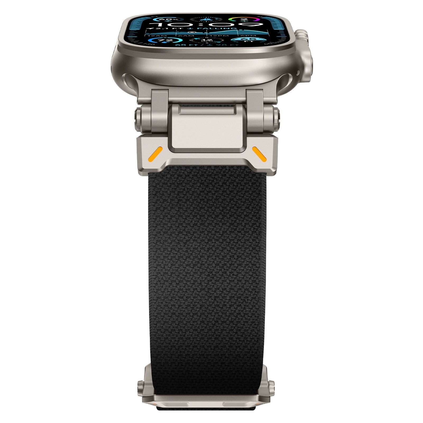 Apple Watch 'Explorer' Polyester Armband (Schwarz mit Titan)