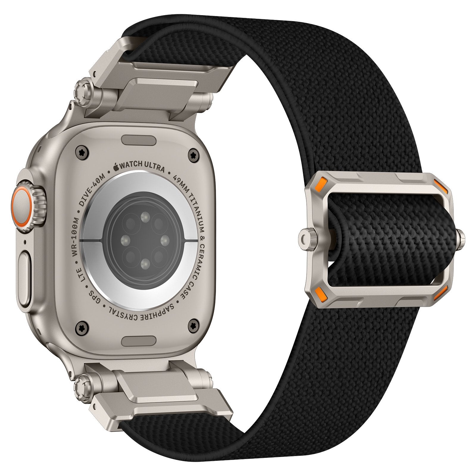 Apple Watch 'Explorer' Polyester Armband (Schwarz mit Titan)