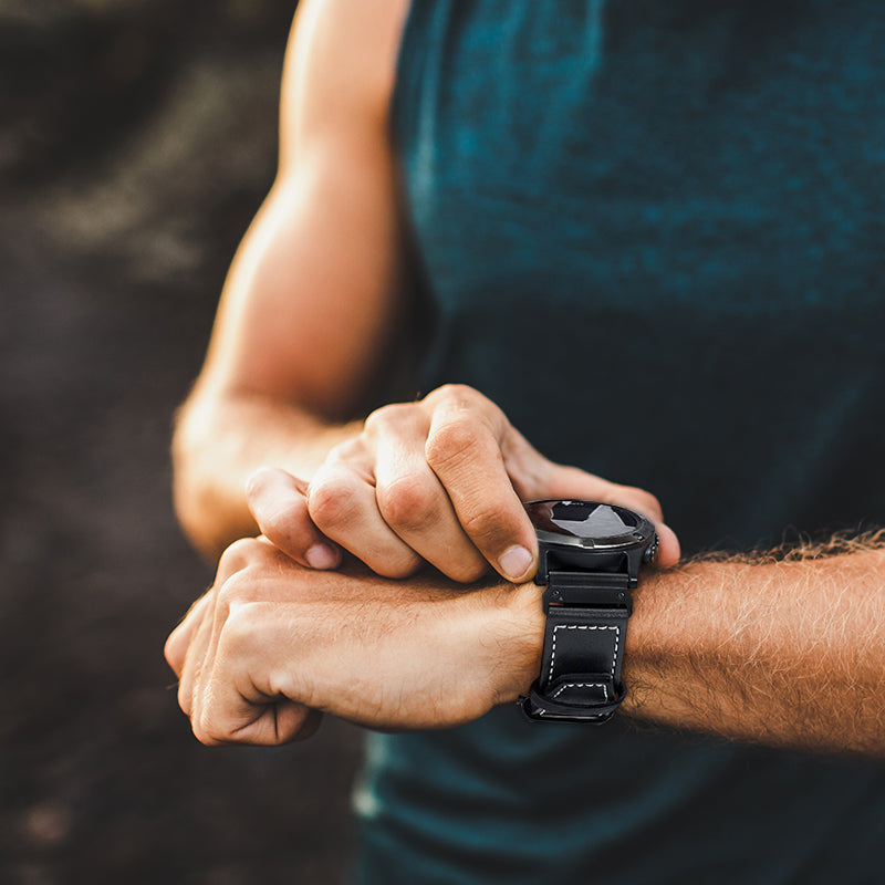 Garmin D2 Delta PX Premium Lederarmband (Schwarz)