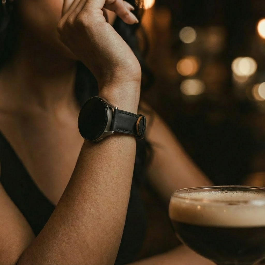 Amazfit Bip 3 (Pro) Slimfit Lederarmband (Schwarz)