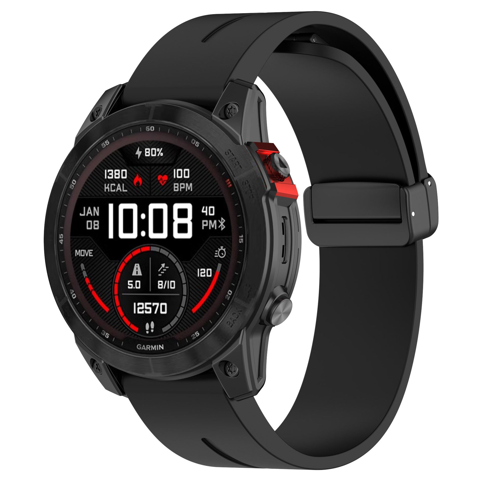 Amazfit T-Rex Ultra 2 D-Buckle Silicone Strap (Black)