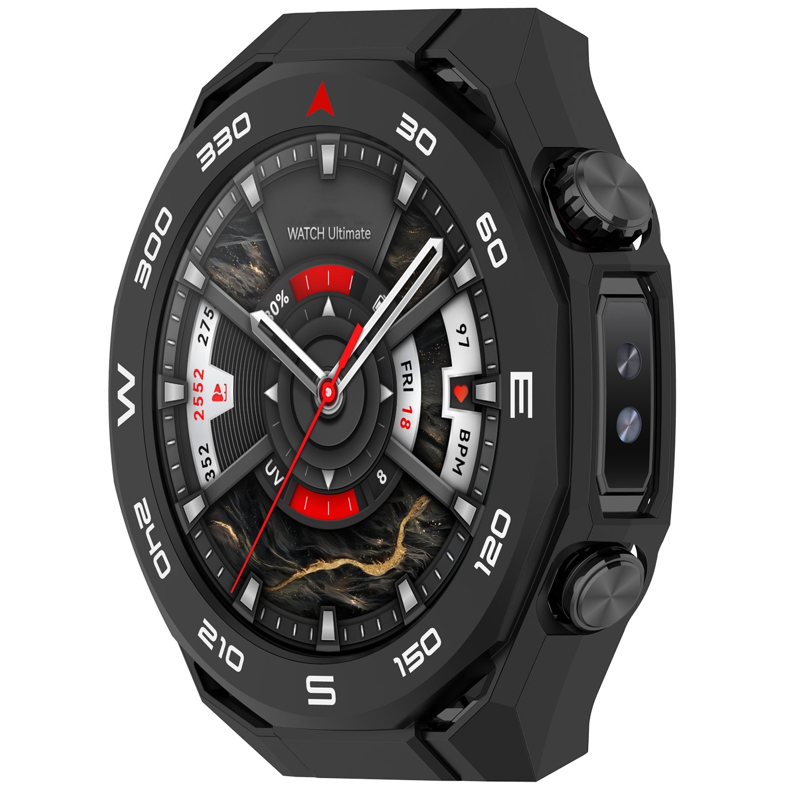 Huawei Watch Ultimate 2 PC-Hülle mit Glas (Schwarz)